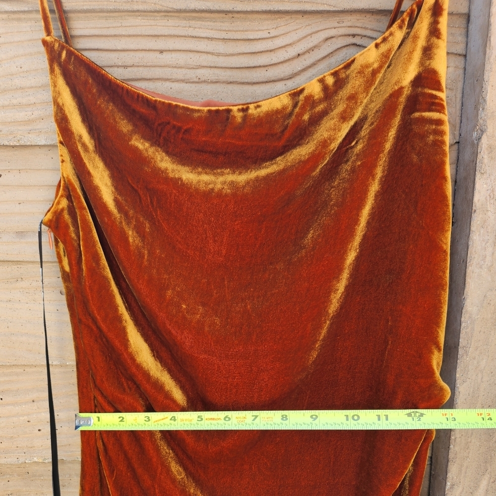 NWT! JNSQ Seville Dress in Amber Red Orange Velvet Size 4 & 10 Available. - Picture 11 of 12